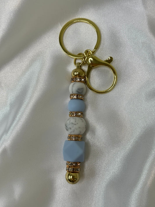 Blue and Marble Keychain