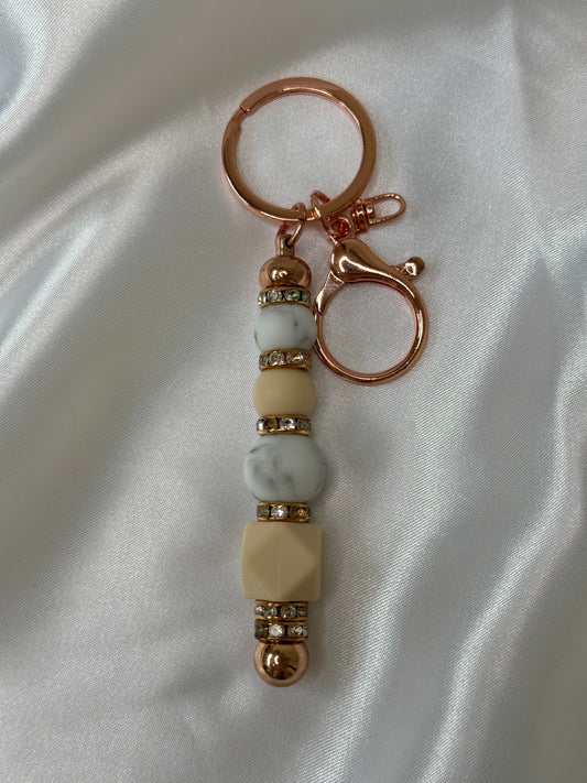 Marble and Beige Keychain