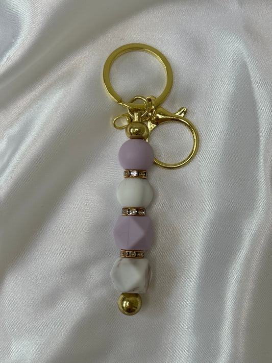 Purple and Marble Keychain