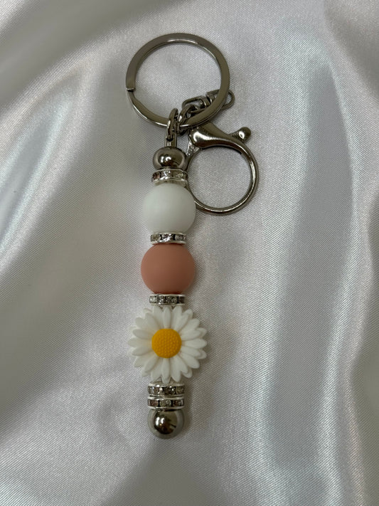 White and Pink Keychain